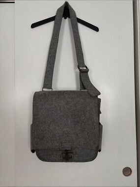 Sons of Trade Grey Felt Messenger Bag with Adjustable Strap